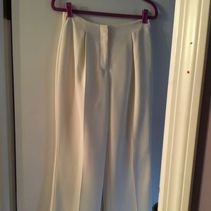 Winter white wide leg pants